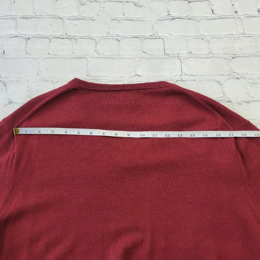 J.Crew men’s 100% merino wool v-neck pullover sweater red color size XL